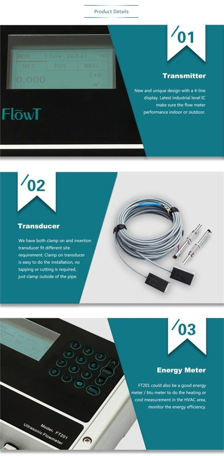 Professional Cheap Ultrasonic Flowmeter Hydraulic Oil Flow Meter Clamp On Ultrasonic Flow Meter